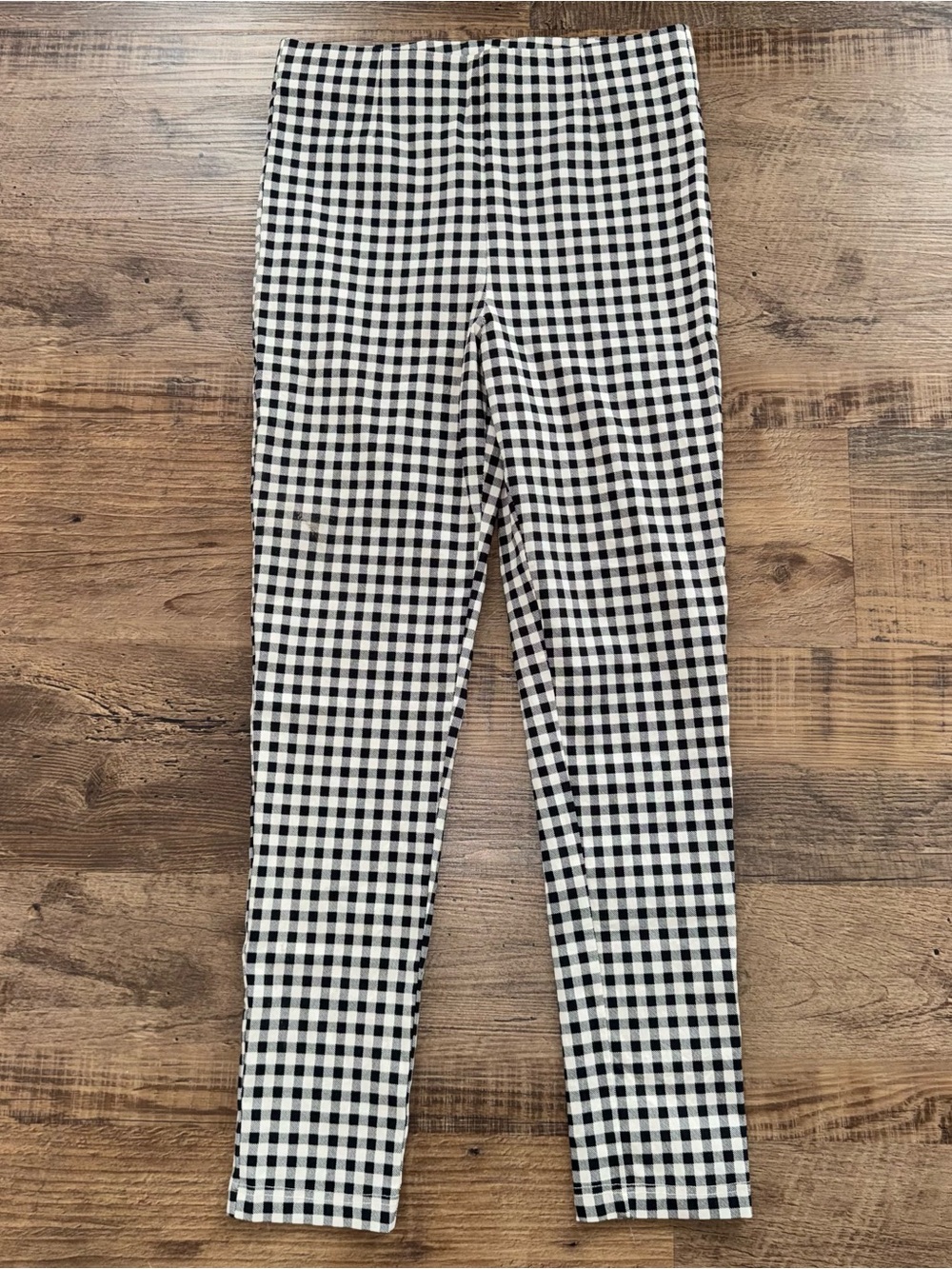 Forever 21 Gingham Leggings Skinny Pants Black White Size Large L Pull on